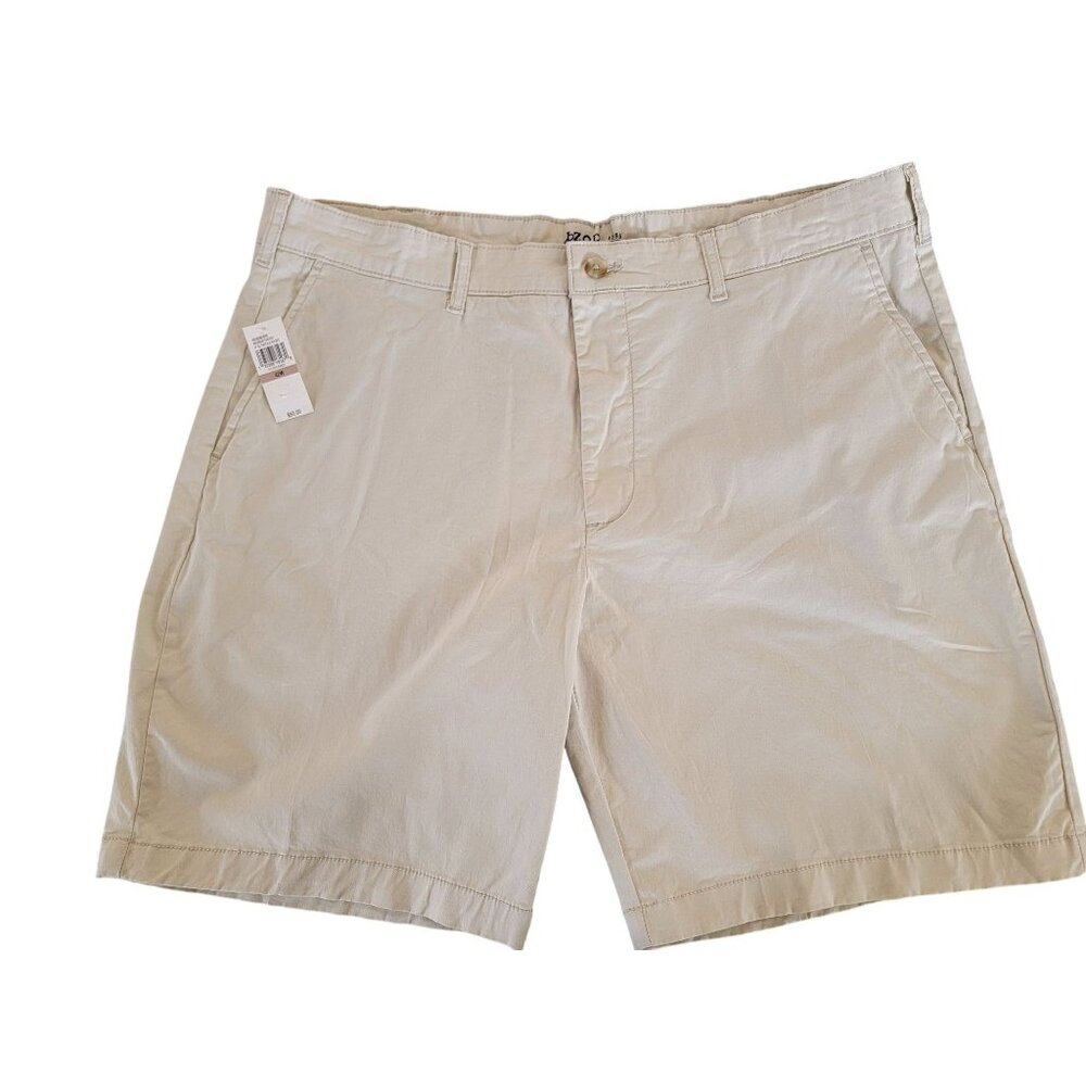 Izod Saltwater Stretch Mens Shorts 42W 9.5" Inseam Cotton Blend Silver Birch Col